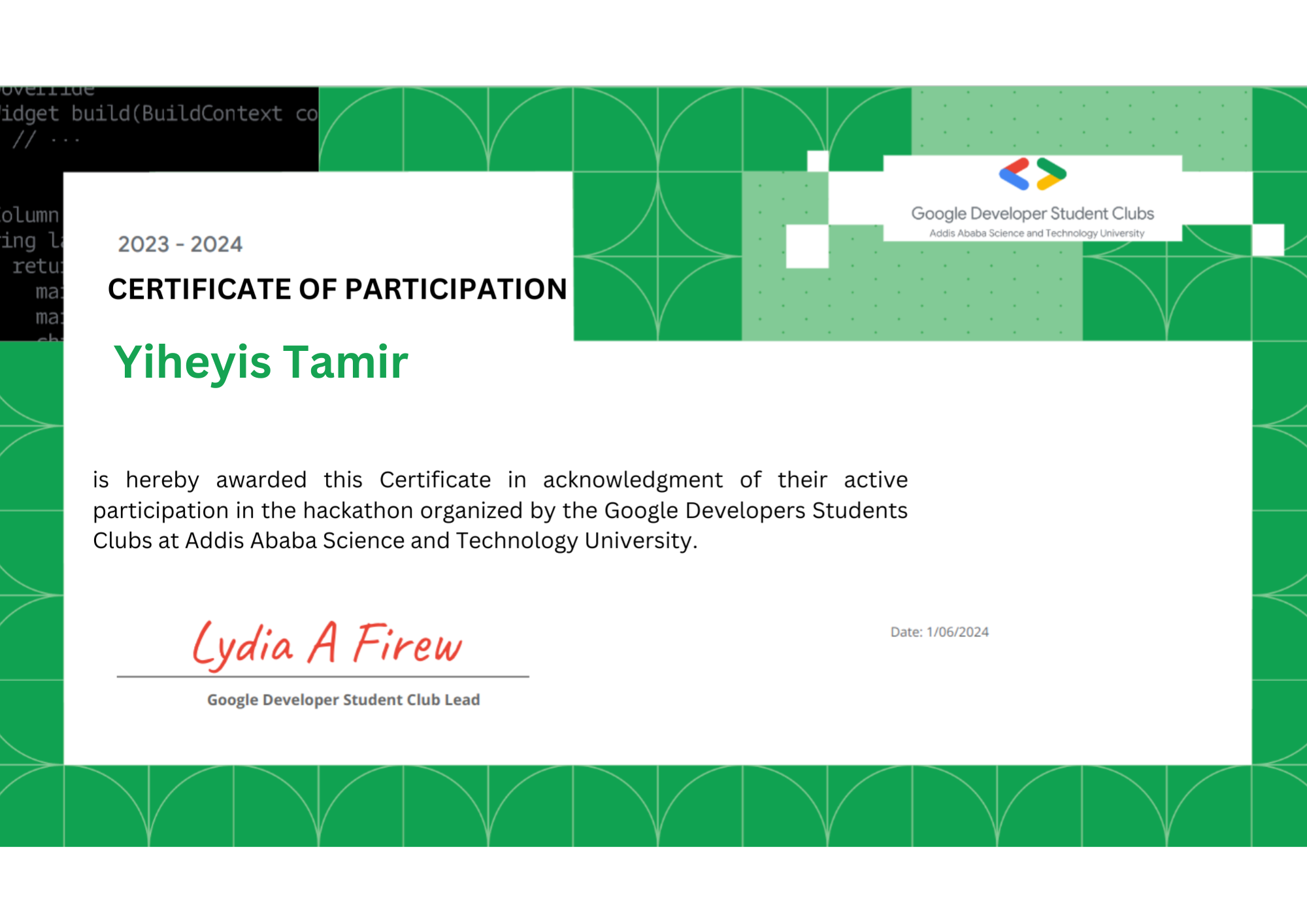 certificate